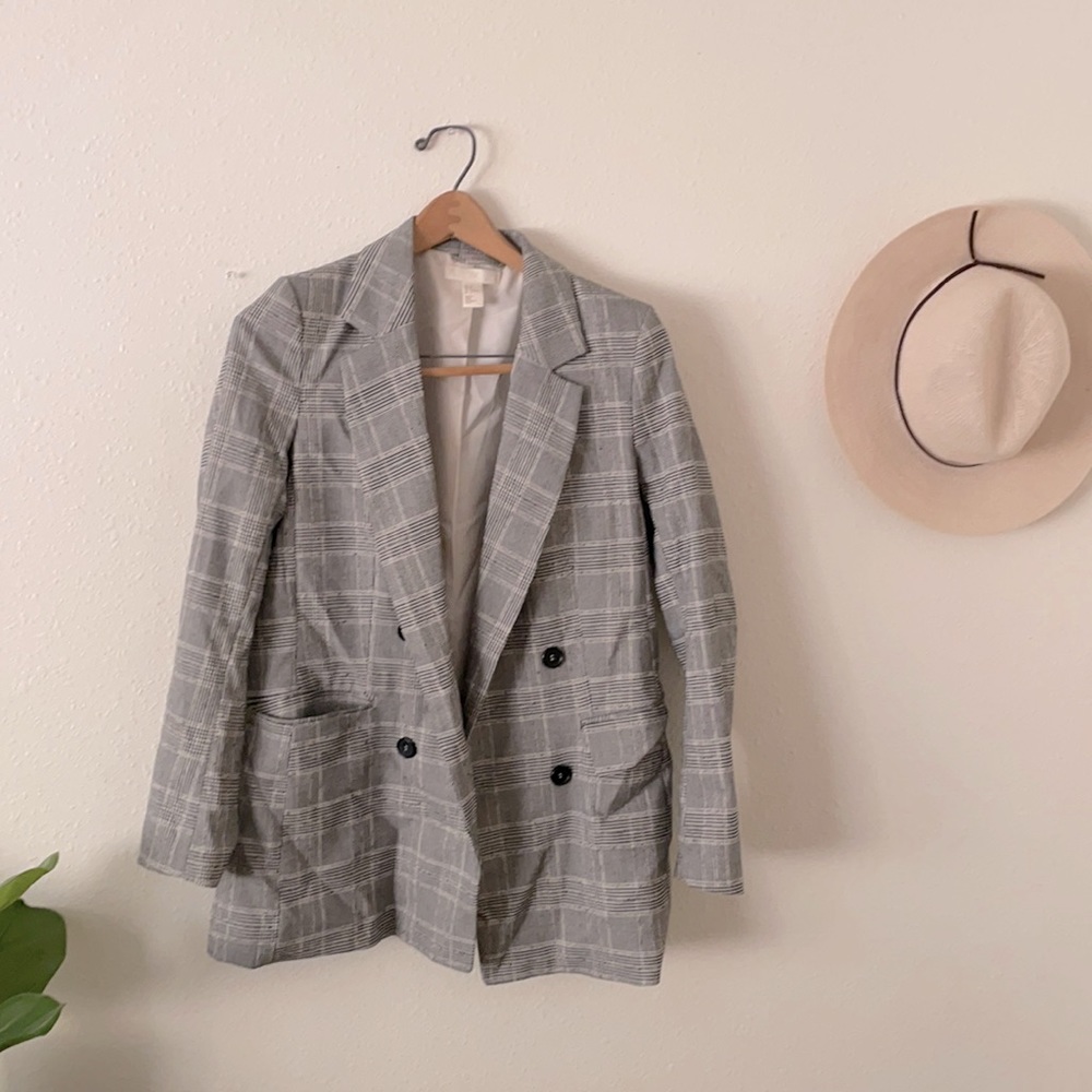 HM vintage plaid blazer